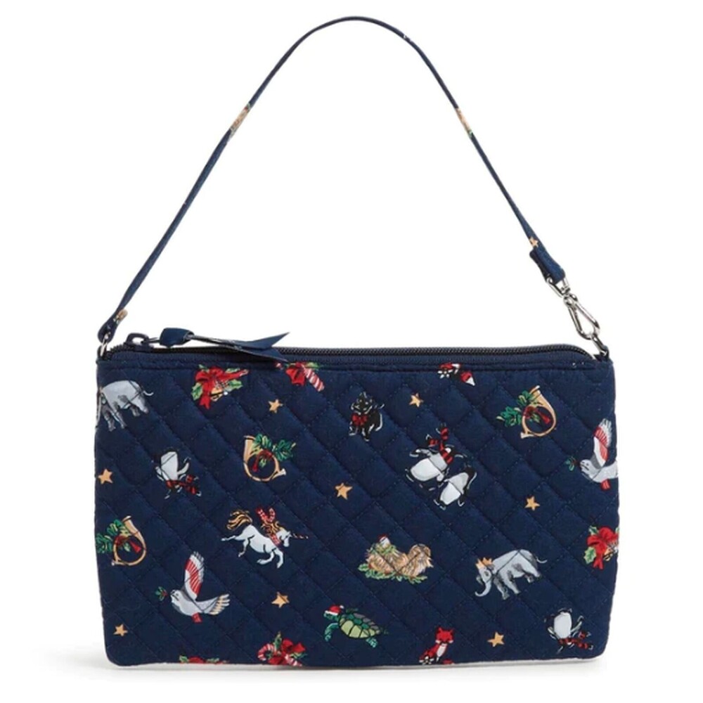 Vera Bradley RFID Convertible Zip Wristlet Snow Globe Motifs 100% Cotton New $48